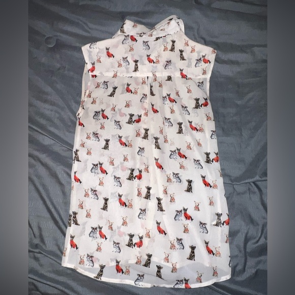 TopShop Dog Print Sleeveless Crop Shirt Size 2 ASO Taylor Swift - Picture 4 of 4
